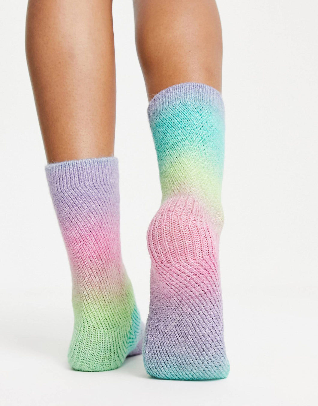 Ombre Knitted Lounge Socks In Multi