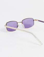 Load image into Gallery viewer, Men&#39;s Rectangle Sunglasses In Gold With Purple Lens
