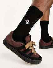 Load image into Gallery viewer, Men&#39;s Sports Socks In Black With Donut Embroidery
