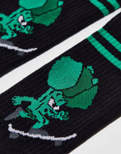 Load image into Gallery viewer, Men&#39;s Sports Socks In Black With Skateboarding Broccoli Design
