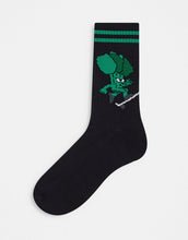 Load image into Gallery viewer, Men&#39;s Sports Socks In Black With Skateboarding Broccoli Design
