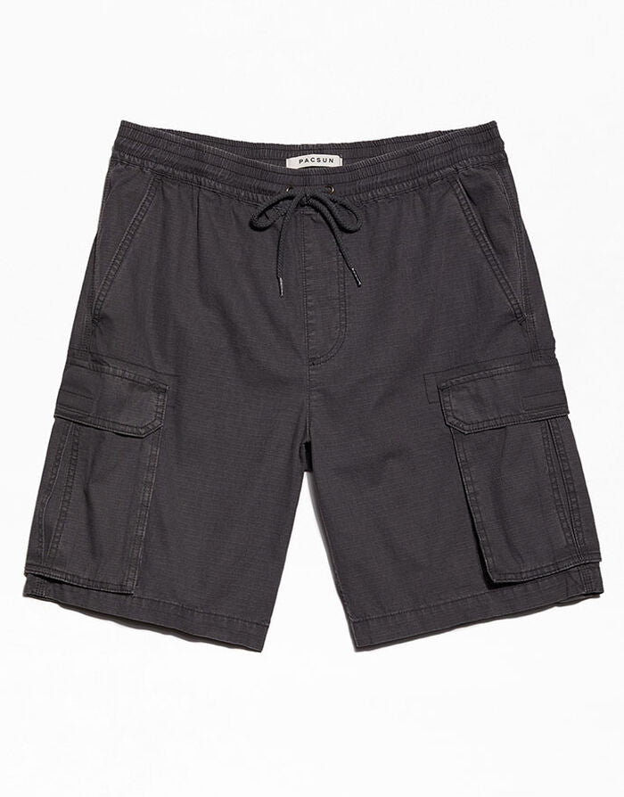 Men's Black Baggy Cargo Shorts