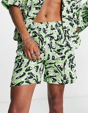 Load image into Gallery viewer, Unisex Yin Yang Print Beach Short Co Ord In Green
