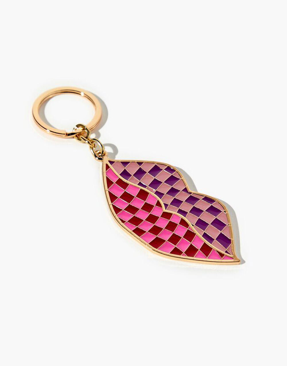 Checkered Lip Keychain