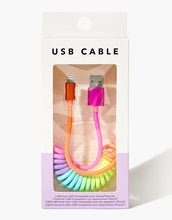 Load image into Gallery viewer, Rainbow Spiral Charging Cable
