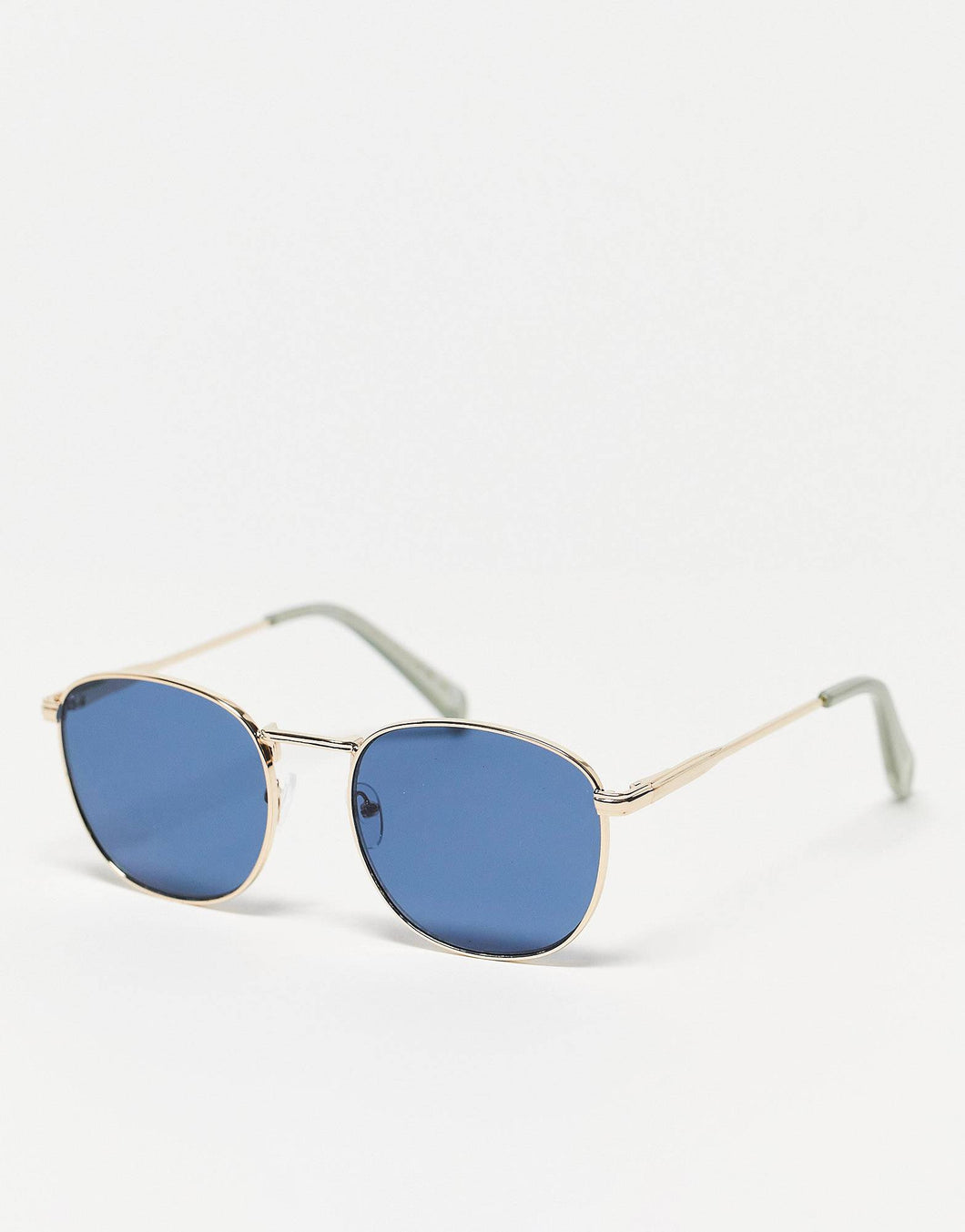 Men's Round Retro Sunglasses In Black And Gold