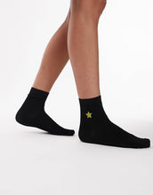 Load image into Gallery viewer, Star Embroidery Sock In Black
