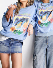 Load image into Gallery viewer, Unisex Sweatshirt With Dolphin Print In Blue Acid Wash
