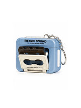 Load image into Gallery viewer, Retro Cassette Recorder Keychain Blue

